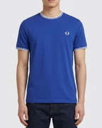 Camiseta Ribete Con Dos Franjas Azul Fred Perry