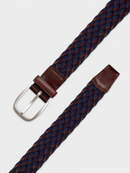 Cinturón azul marino y marron elástico