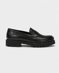 Mocasín de vestir negro con plataforma