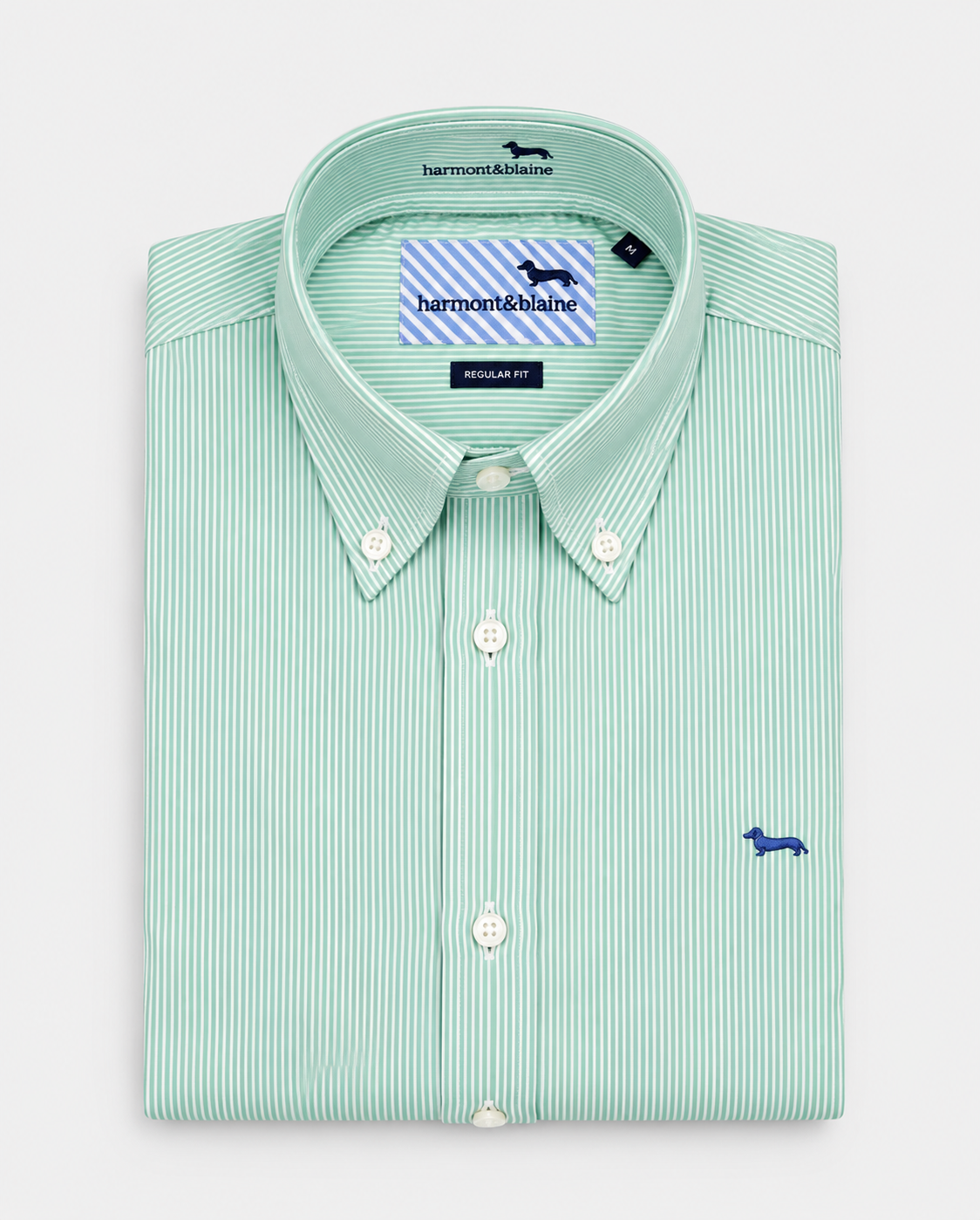 Camisa de rayas verde corte regular Harmont Blaine