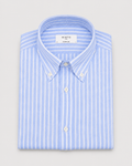 Camisa lino rayas azul Mirto