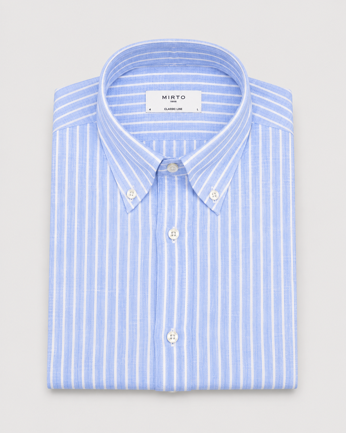 Camisa lino rayas azul Mirto