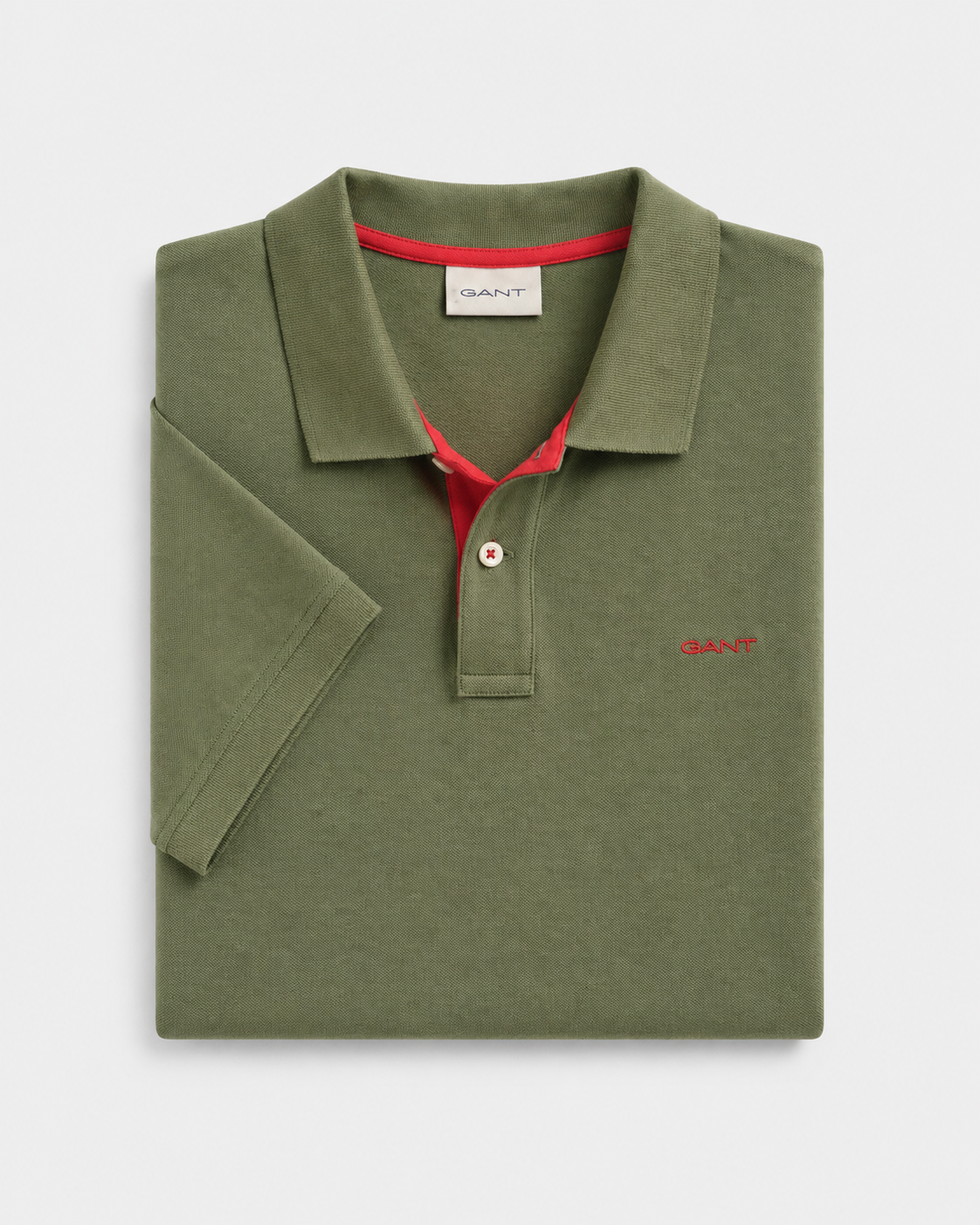 Polo Algodón verde rojo Gant