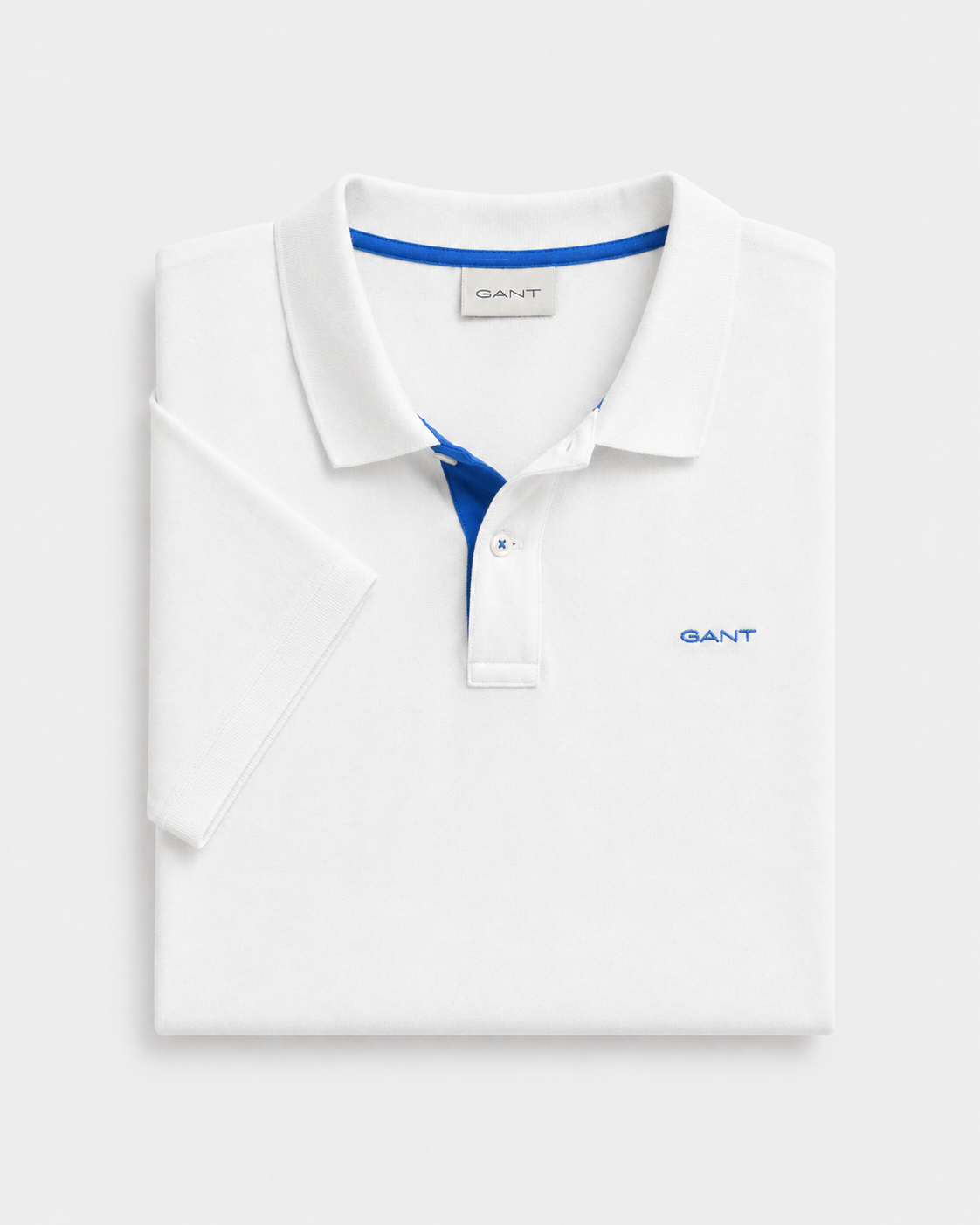 Polo Algodón blanco azul Gant