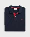 Polo Algodón azul marino rojo Gant