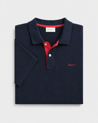 Polo Algodón azul marino rojo Gant