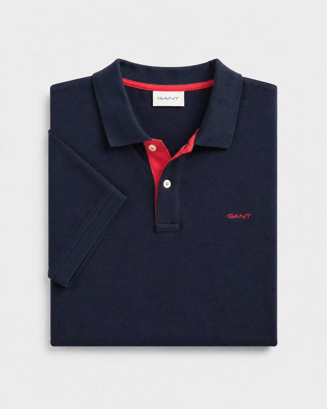Polo Algodón azul marino rojo Gant