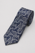 Corbata azul marino estampada