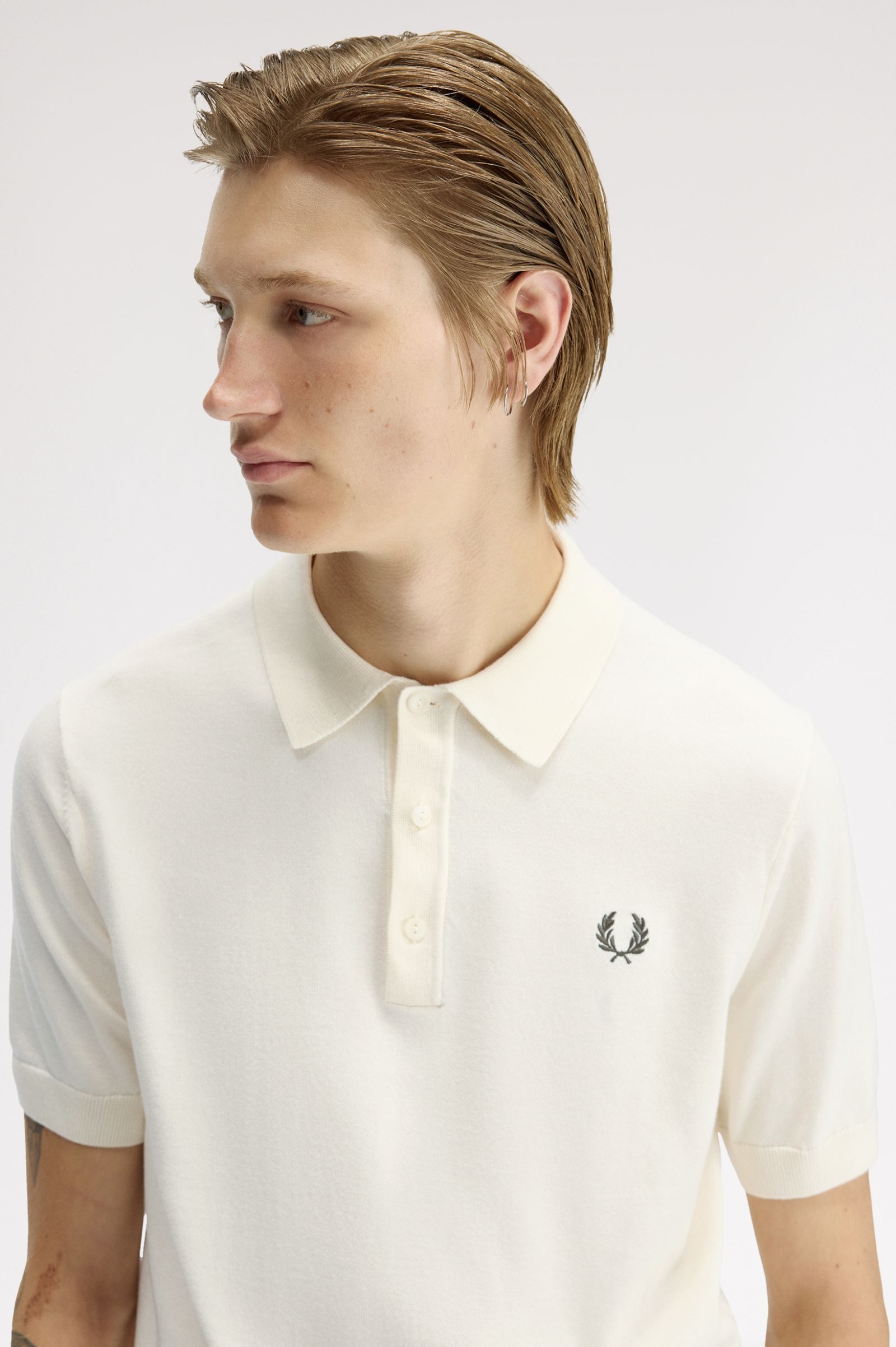 Polo De Algodón Marfil Fred Perry