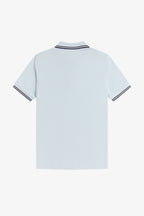 Polo de algodón doble banda azul claro Fred Perry