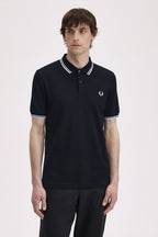 Polo de algodón doble banda negro Fred Perry