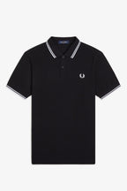 Polo de algodón doble banda negro Fred Perry