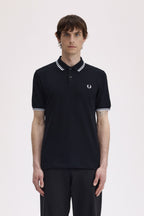 Polo de algodón doble banda negro Fred Perry