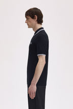 Polo de algodón doble banda negro Fred Perry