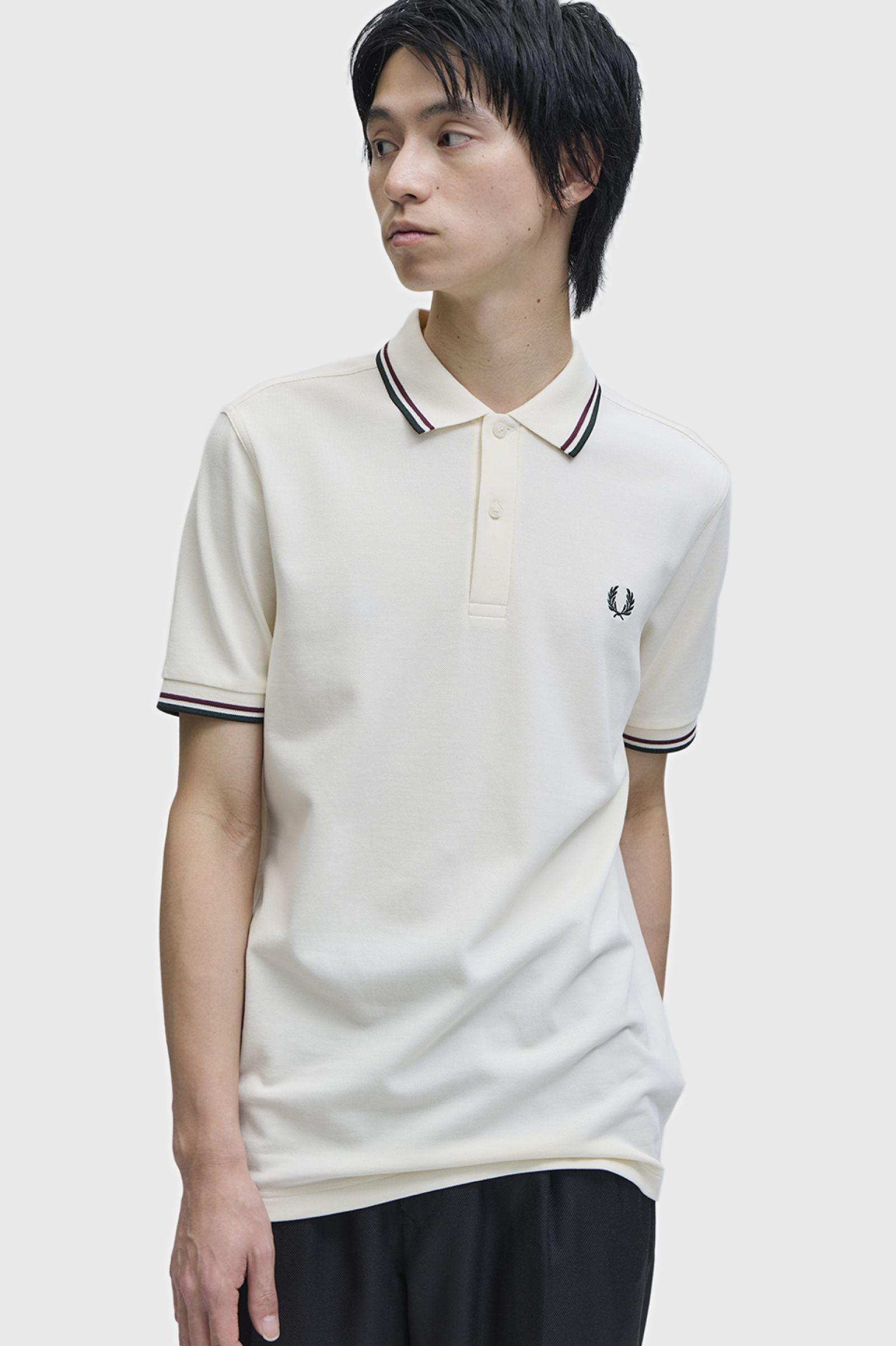 Polo de algodón doble banda beige Fred Perry