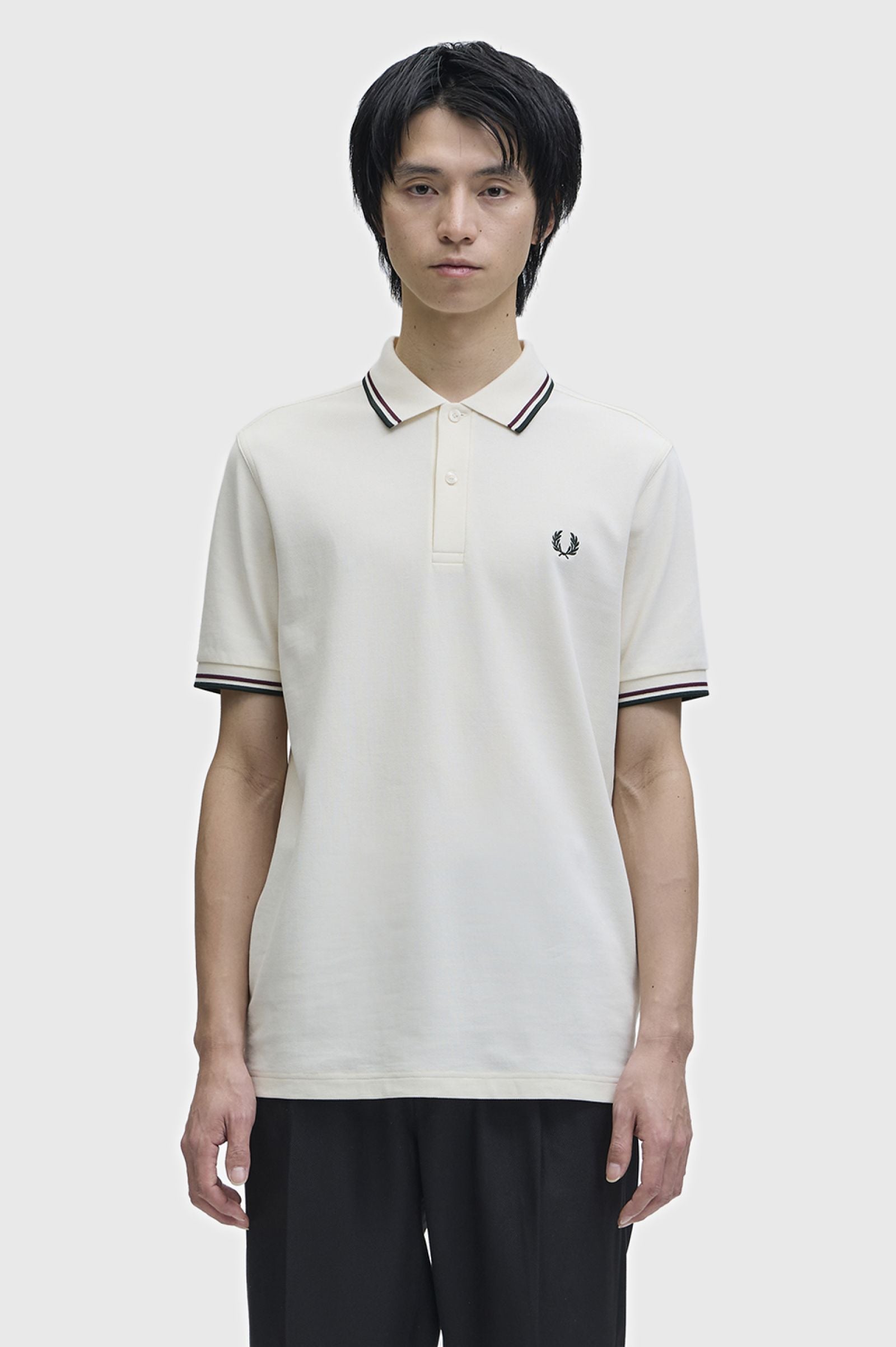 Polo de algodón doble banda beige Fred Perry