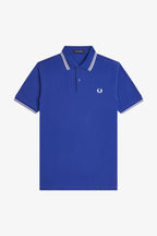 Polo de algodón doble banda azul Fred Perry