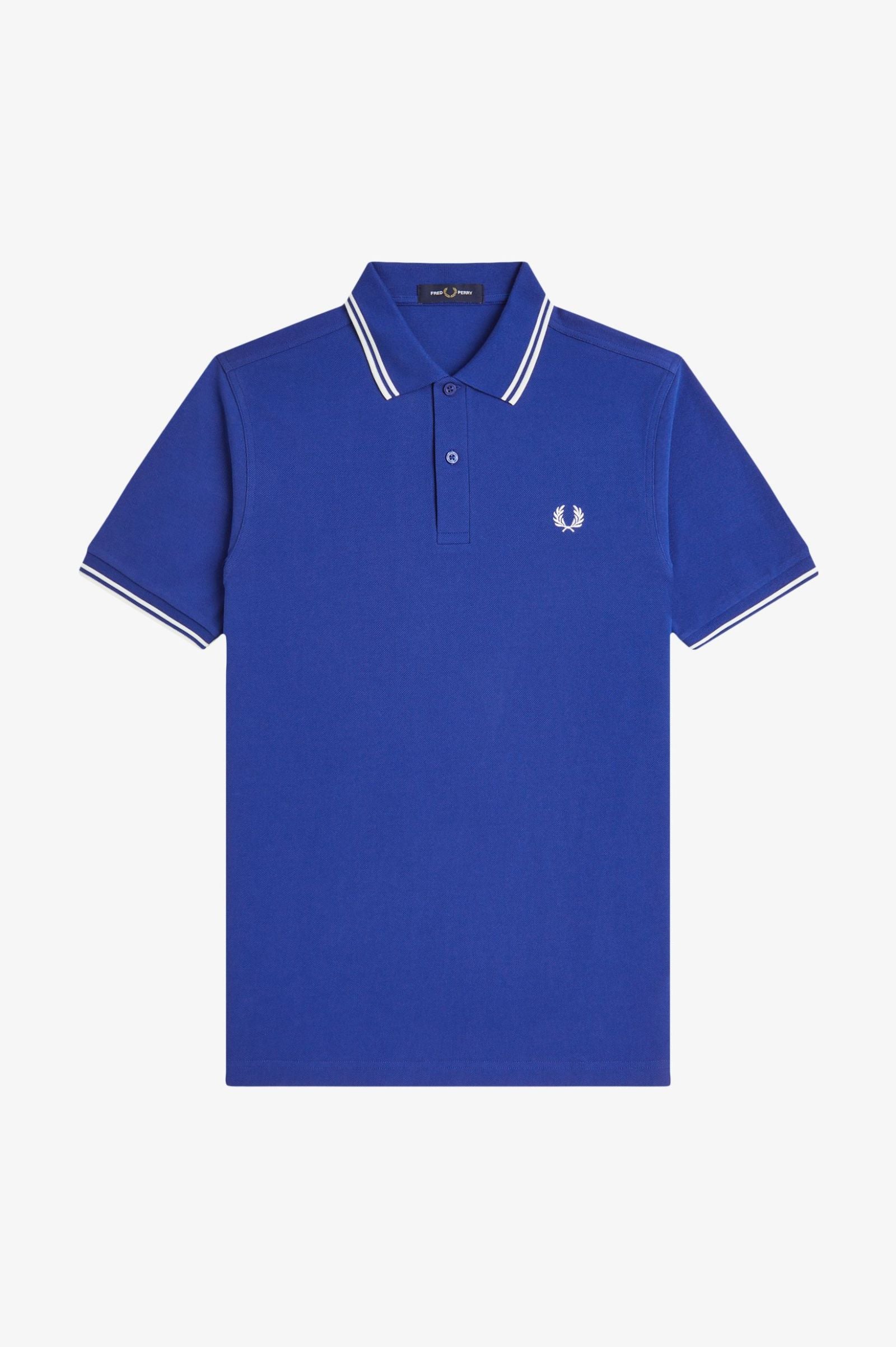 Polo de algodón doble banda azul Fred Perry