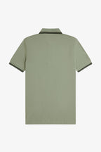 Polo de algodón doble banda verde claro Fred Perry