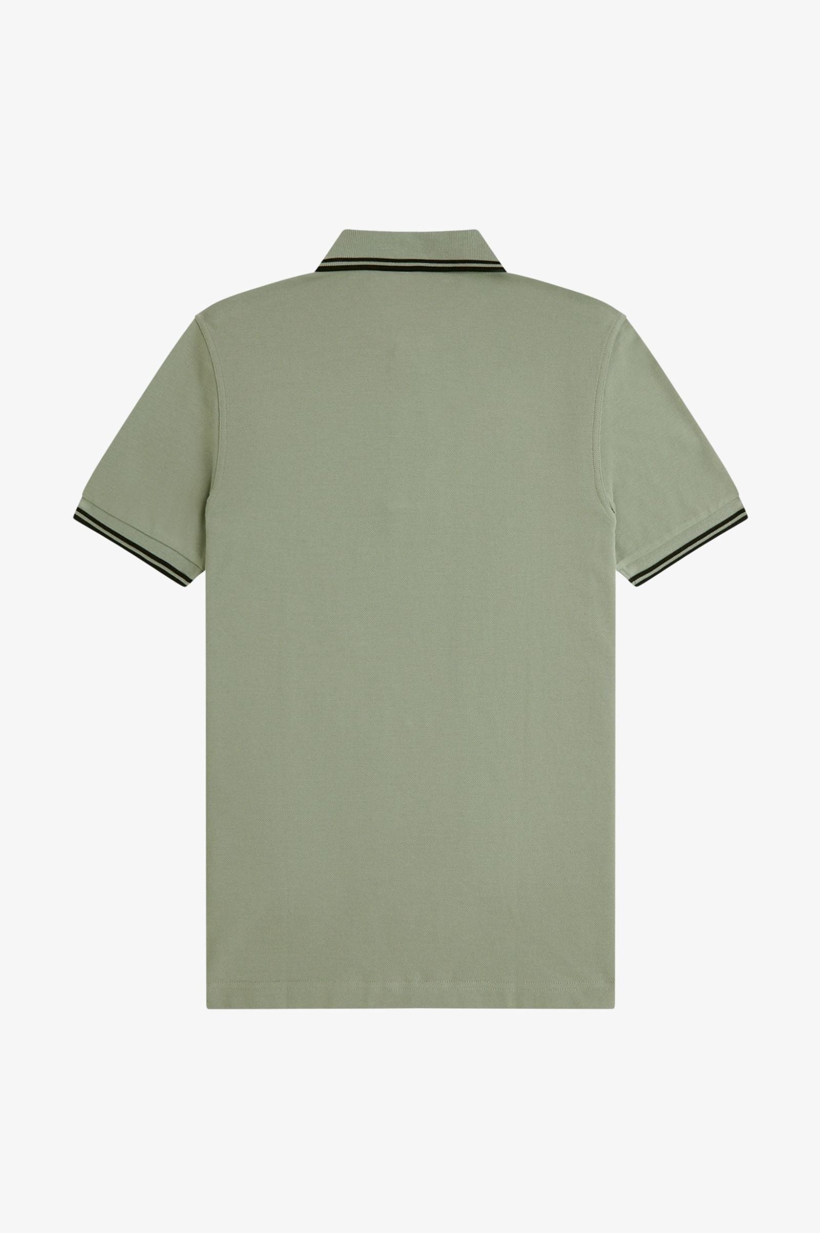 Polo de algodón doble banda verde claro Fred Perry