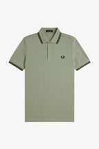 Polo de algodón doble banda verde claro Fred Perry