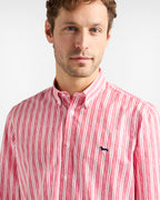 detalle rayas acuarela camisa harmont blaine algodón botones frontal