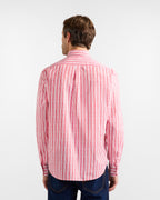camisa rayas efecto acuarela harmont blaine hombre vista trasera corte cómodo