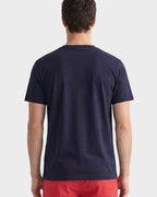 camiseta gant azul hombre vista trasera algodón corte cómodo