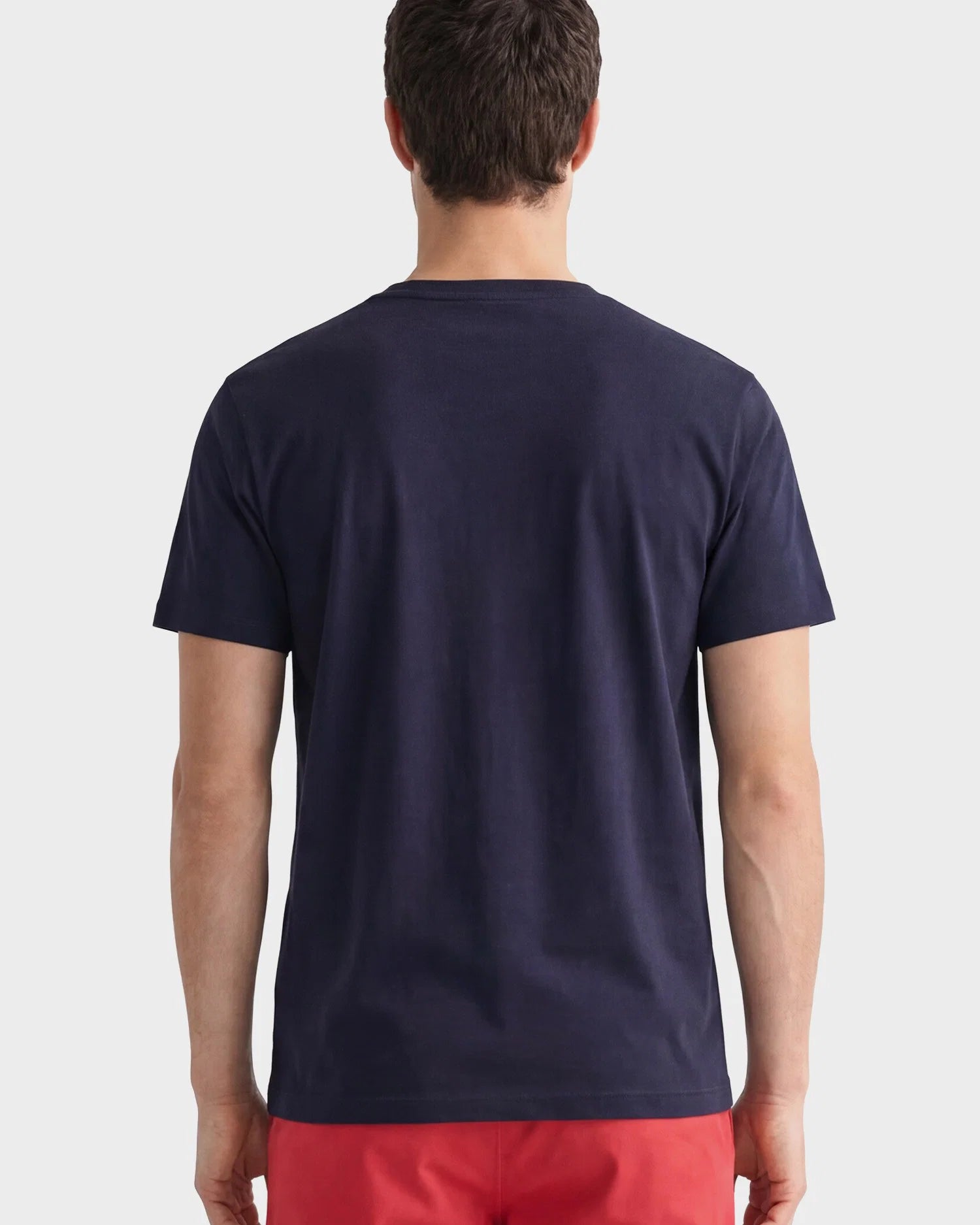 camiseta gant azul hombre vista trasera algodón corte cómodo