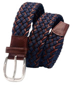 Cinturón azul marino y marron elástico