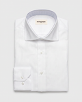 Camisa de algodón blanca lisa