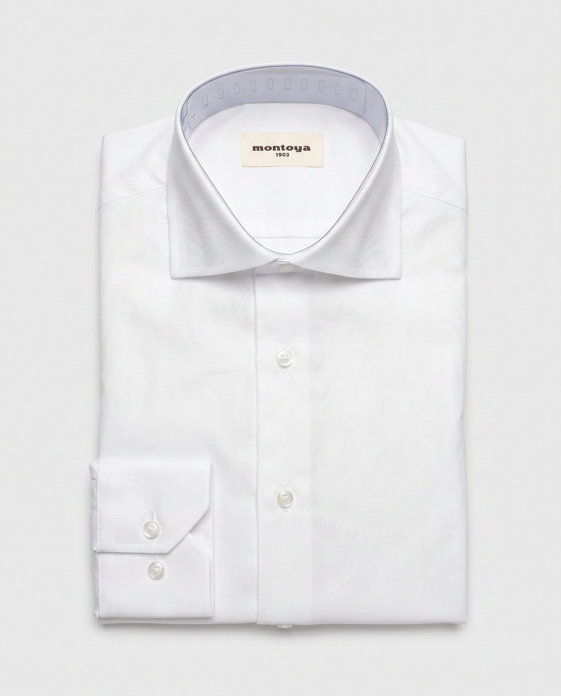 Camisa de algodón blanca lisa