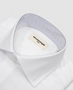 Camisa de algodón blanca lisa doble puño