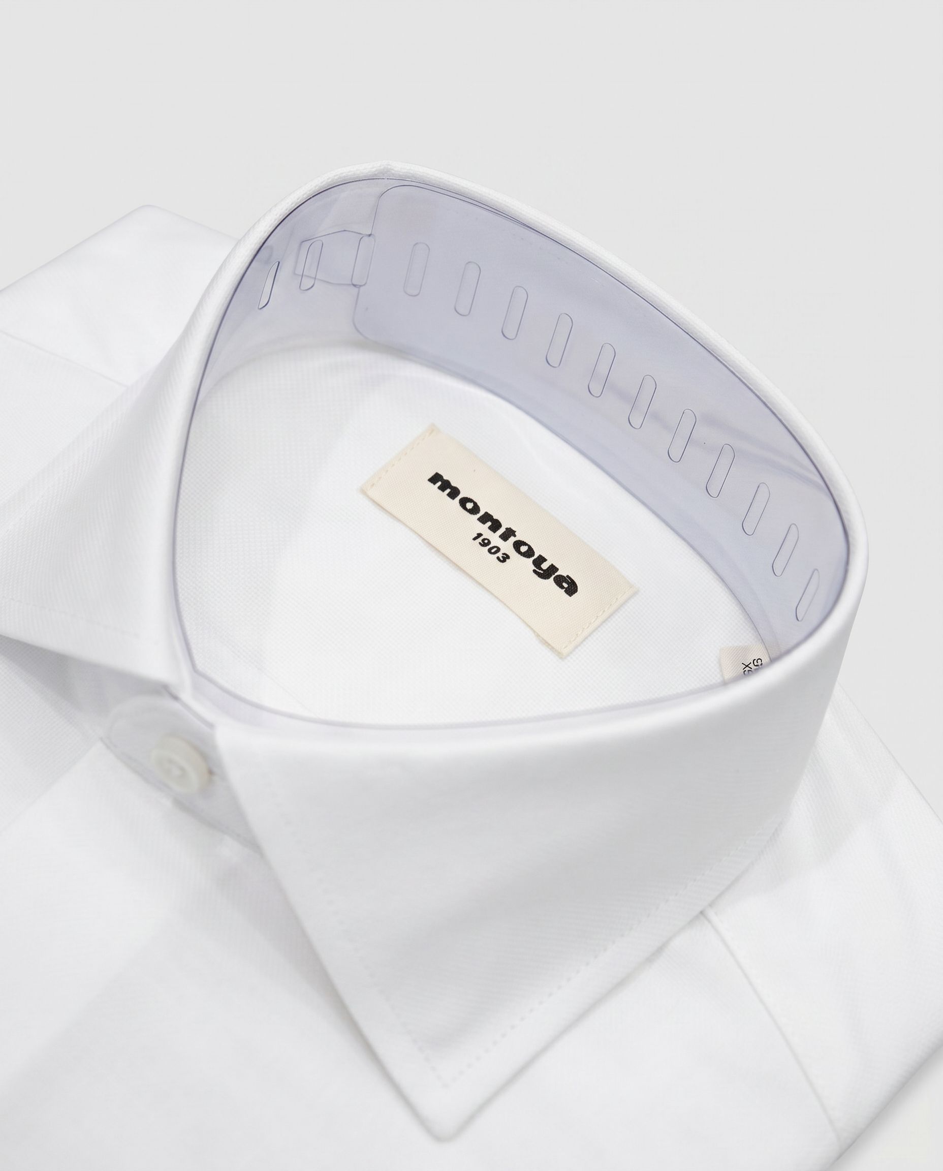 Camisa de algodón blanca lisa doble puño