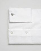 Camisa de algodón blanca lisa doble puño