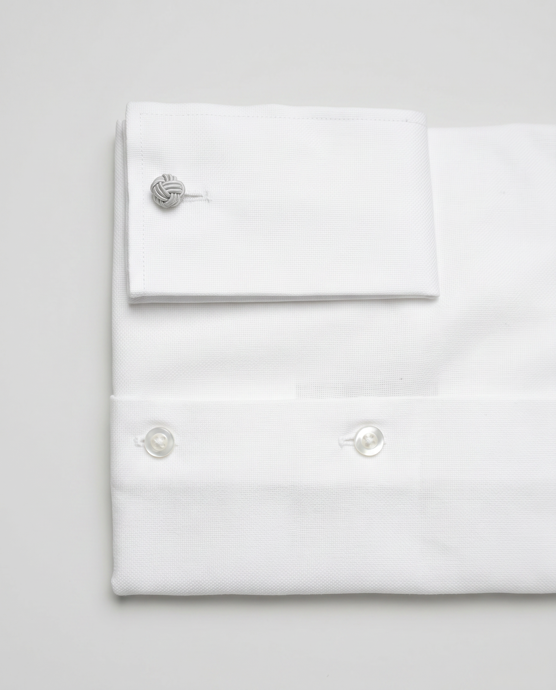 Camisa de algodón blanca lisa doble puño