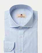 Camisa de algodón azul cuadros