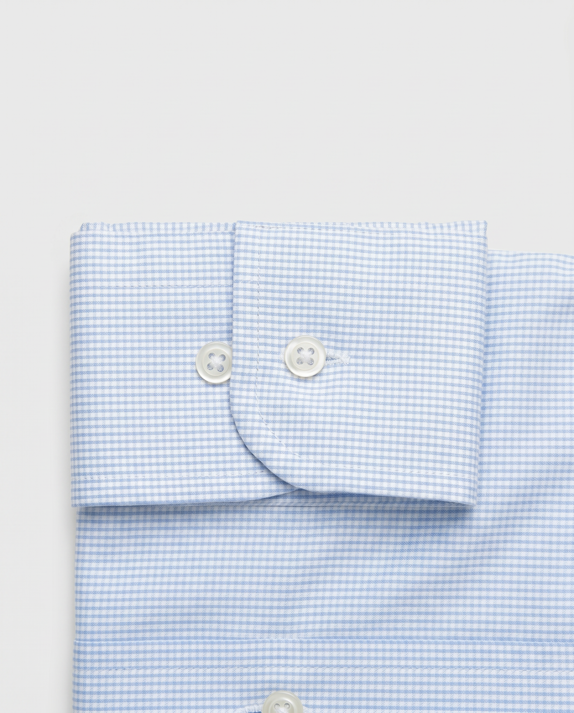 Camisa de algodón azul cuadros