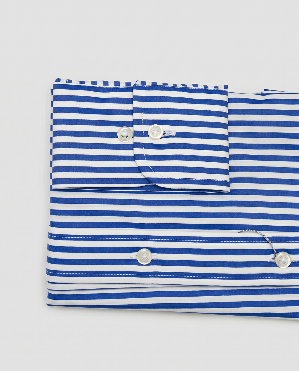 Camisa de algodón azul de rayas