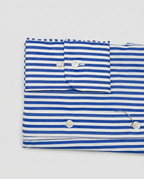 Camisa de algodón azul de rayas