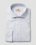 Camisa de algodón blanca cuadros
