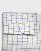 Camisa de algodón blanca cuadros