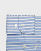 Camisa de algodón azul de rayas blancas