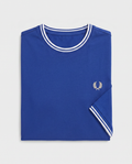 Camiseta Ribete Con Dos Franjas Azul Fred Perry