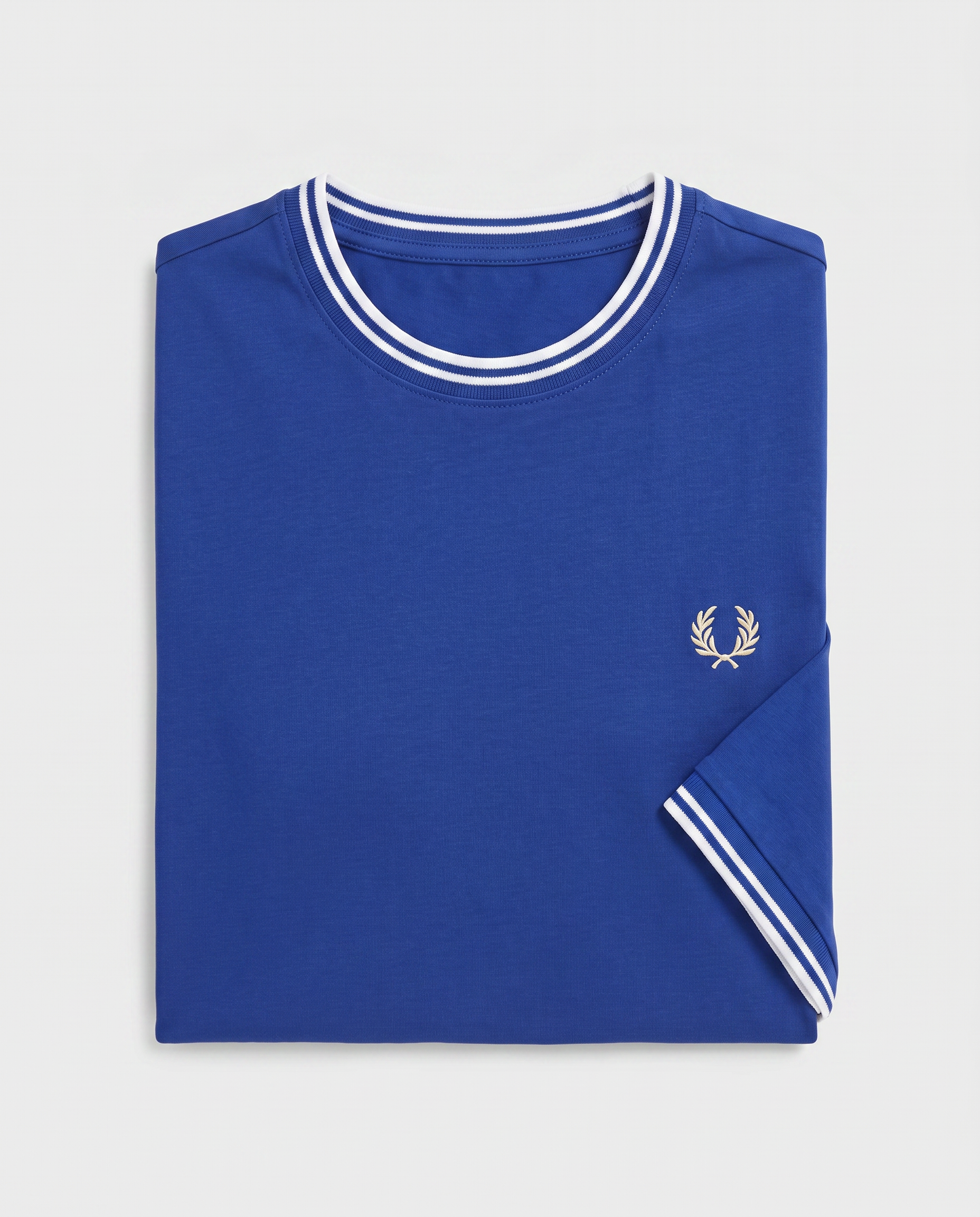 Camiseta Ribete Con Dos Franjas Azul Fred Perry