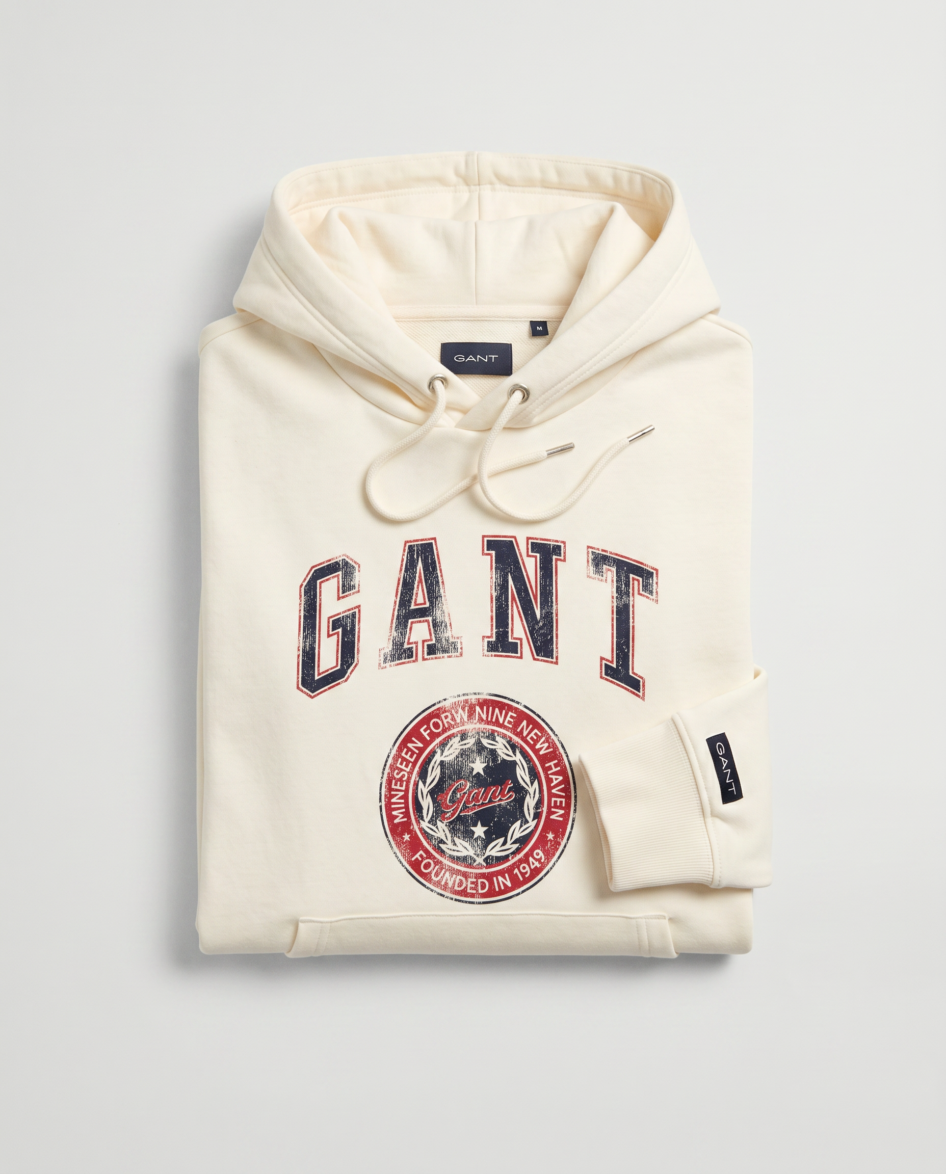 Sudadera Gant de algodón con capucha beige