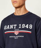 Sudadera Gant de algodón azul marino