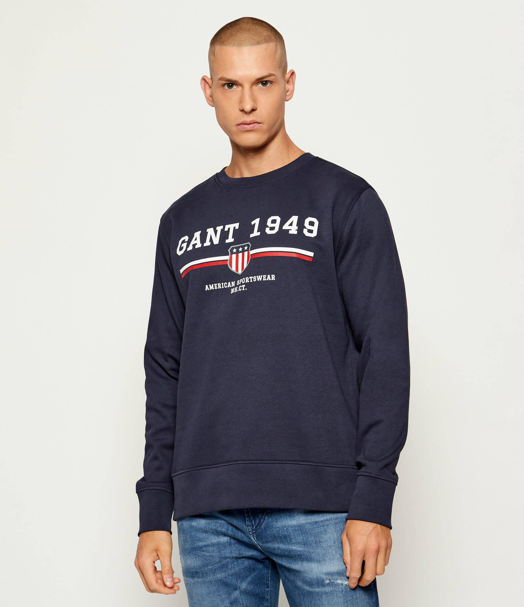 Sudadera Gant de algodón azul marino