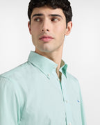 Camisa de rayas verde corte regular Harmont Blaine
