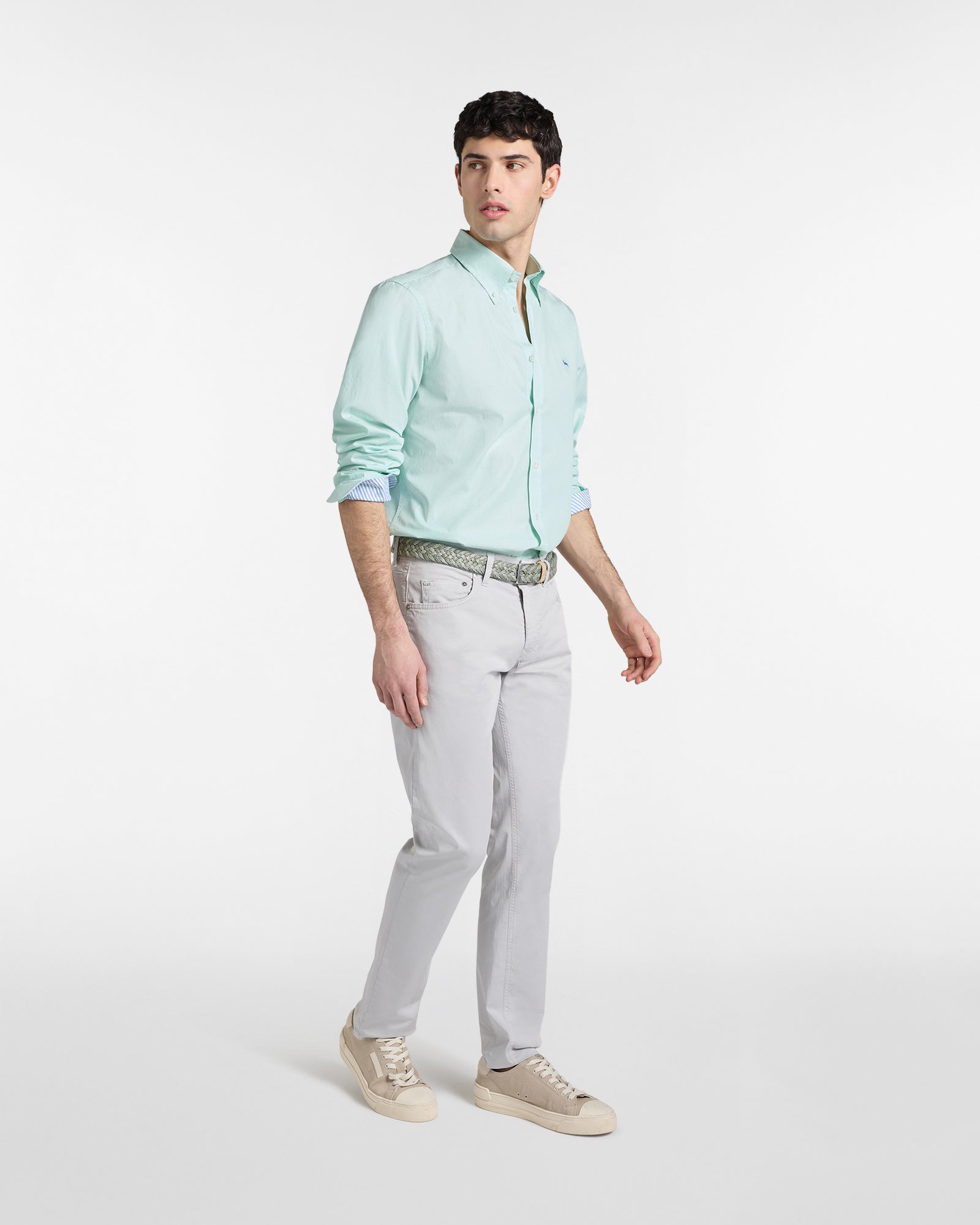 Camisa de rayas verde corte regular Harmont Blaine